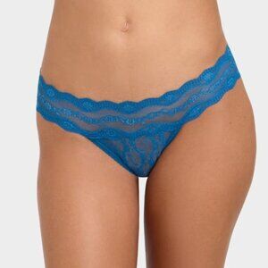 NWT b.tempt'd by Wacoal Lace Kiss Bikini Underwear Sz L Blue Lace Lingerie